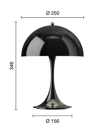 Lampada da tavolo Panthella 250 portable V3 - Opaque black - Louis Poulsen