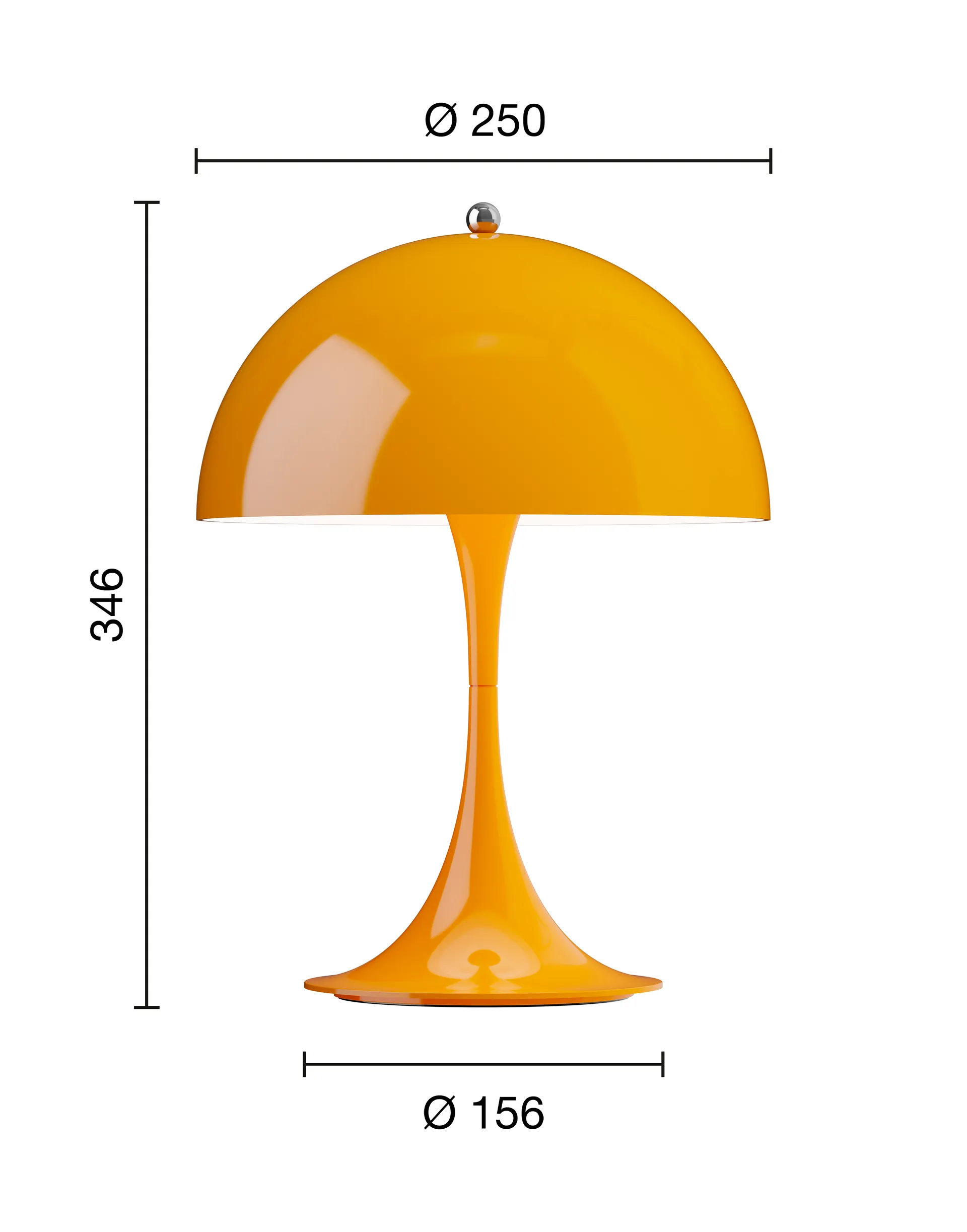 Lampada da tavolo Panthella 250 portable V3, Opaque orange Louis Poulsen