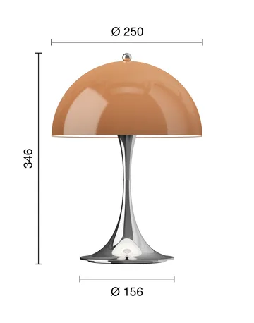 Lampada da tavolo Panthella 250 portable V3 - Original Opal Brown - Louis Poulsen