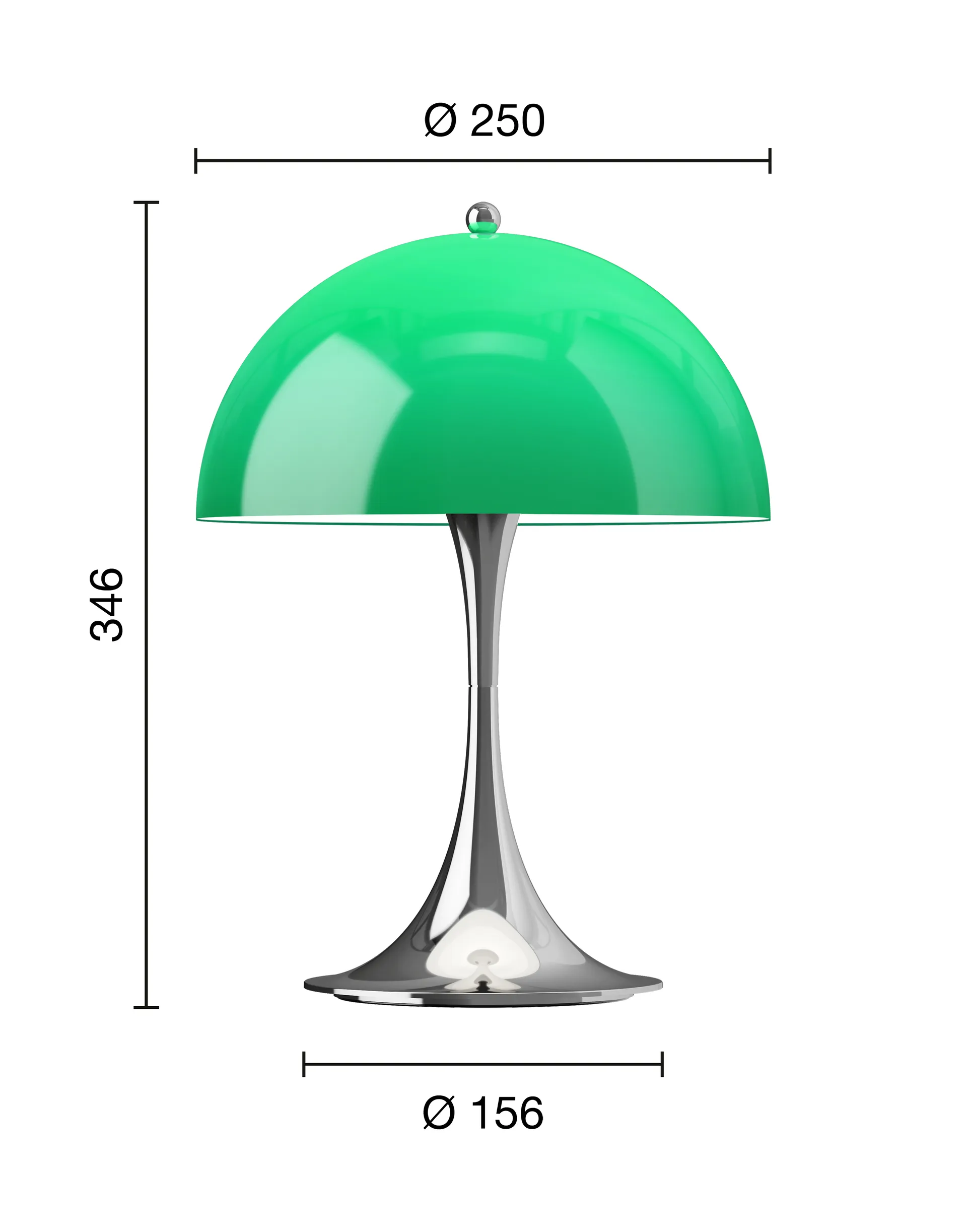 Lampada da tavolo Panthella 250 portable V3, Original Opal Green Louis Poulsen