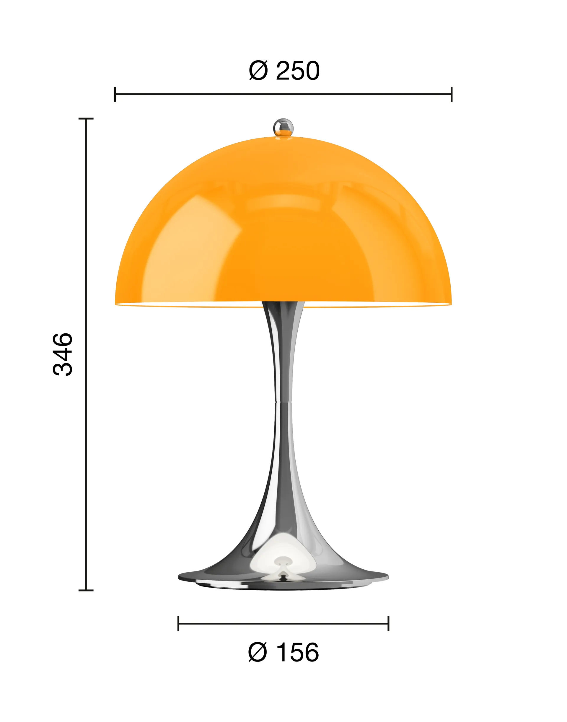 Lampada da tavolo Panthella 250 portable V3, Original Opal Orange Louis Poulsen