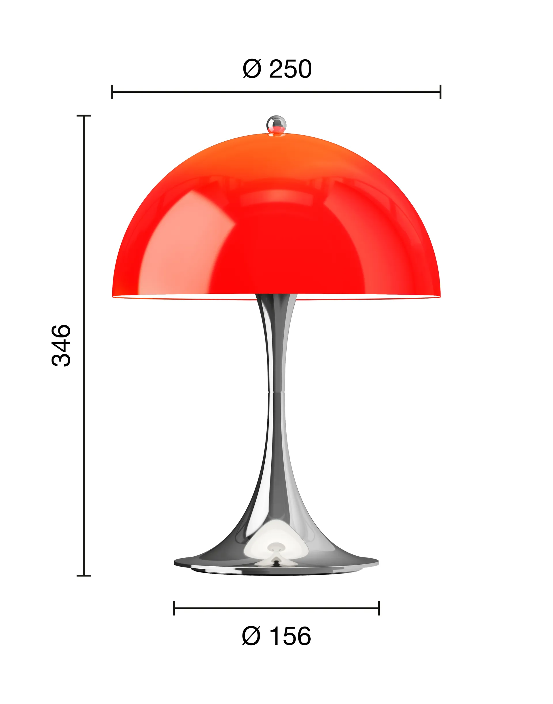 Lampada da tavolo Panthella 250 portable V3, Original Opal Red Louis Poulsen