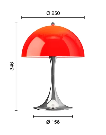 Lampada da tavolo Panthella 250 portable V3 - Original Opal Red - Louis Poulsen