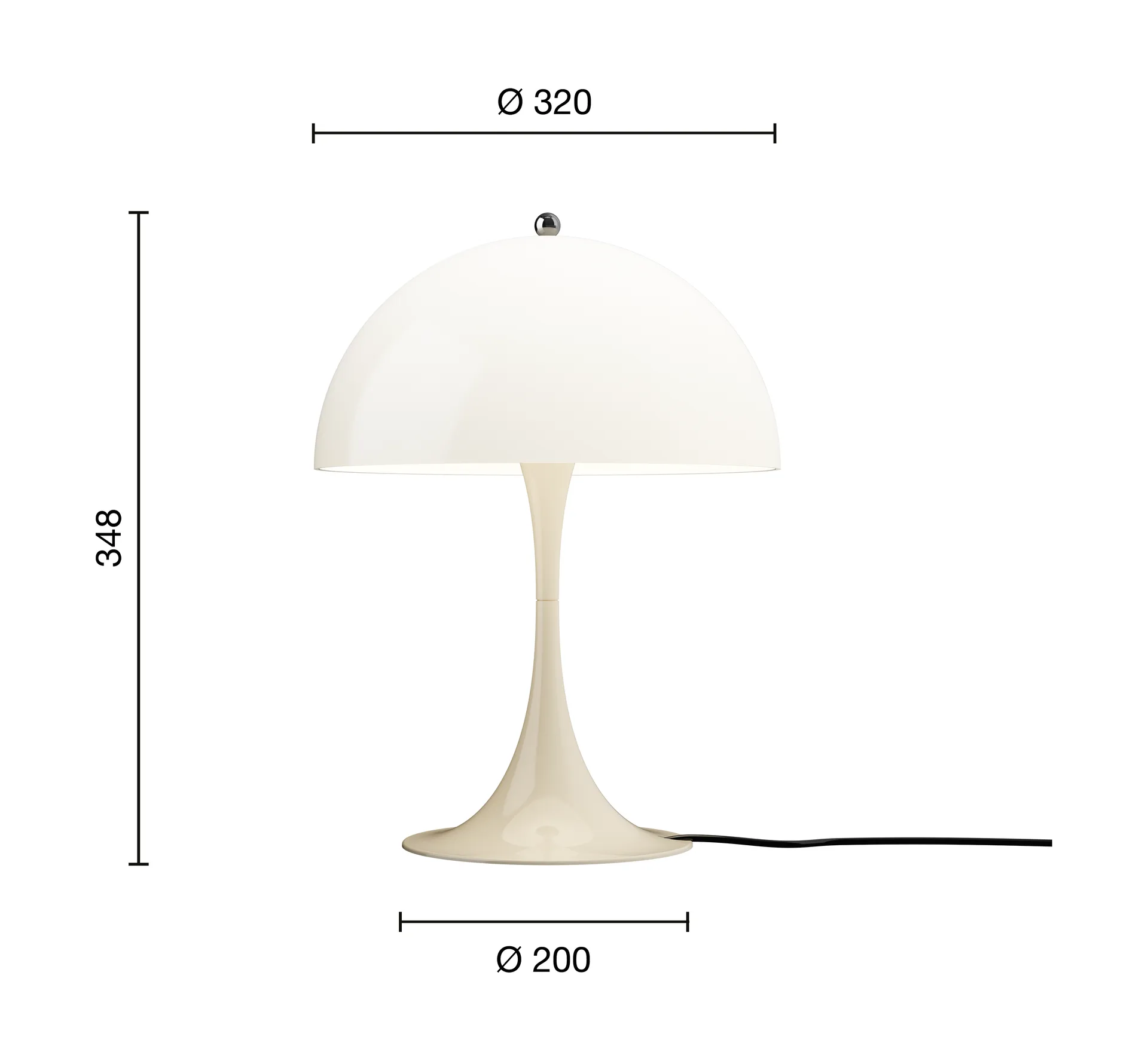 Lampada da tavolo Panthella 320, Opal beige Louis Poulsen