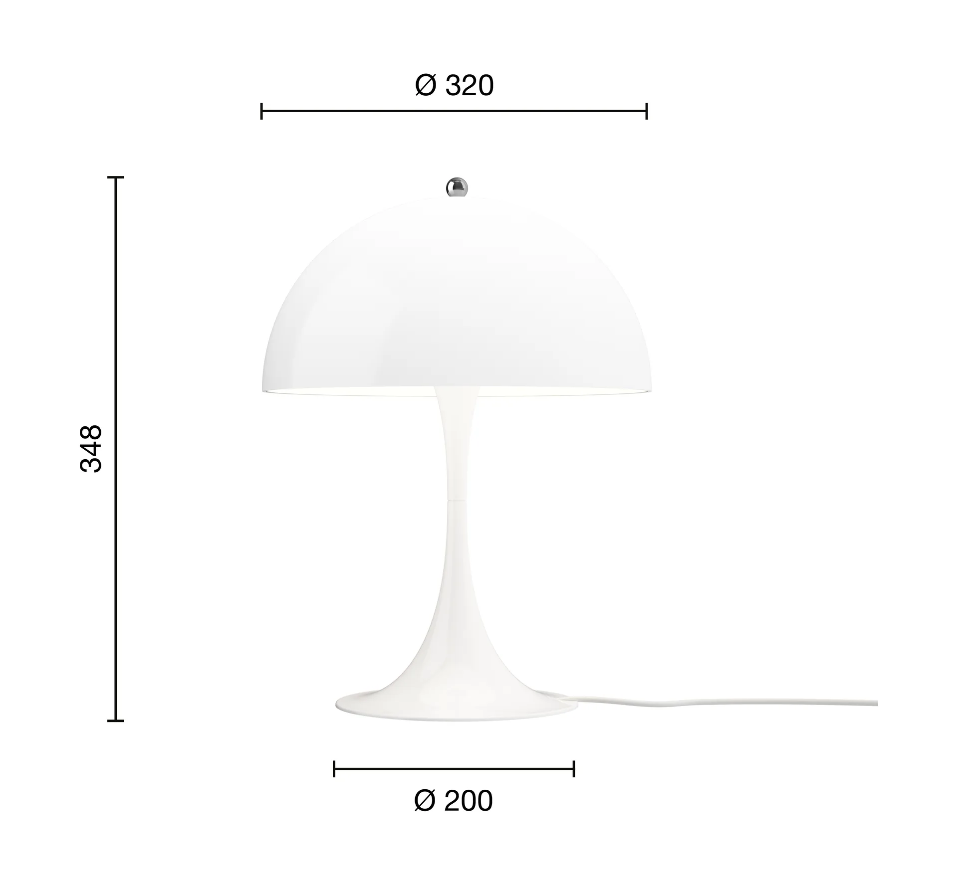 Lampada da tavolo Panthella 320, Opal white Louis Poulsen