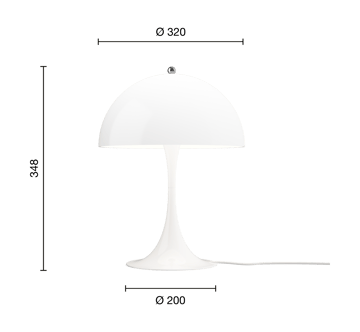 Lampada da tavolo Panthella 320 - Opal white - Louis Poulsen
