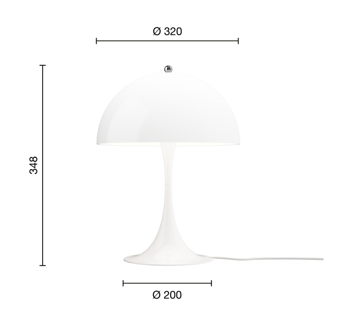 Lampada da tavolo Panthella 320, Opal white Louis Poulsen