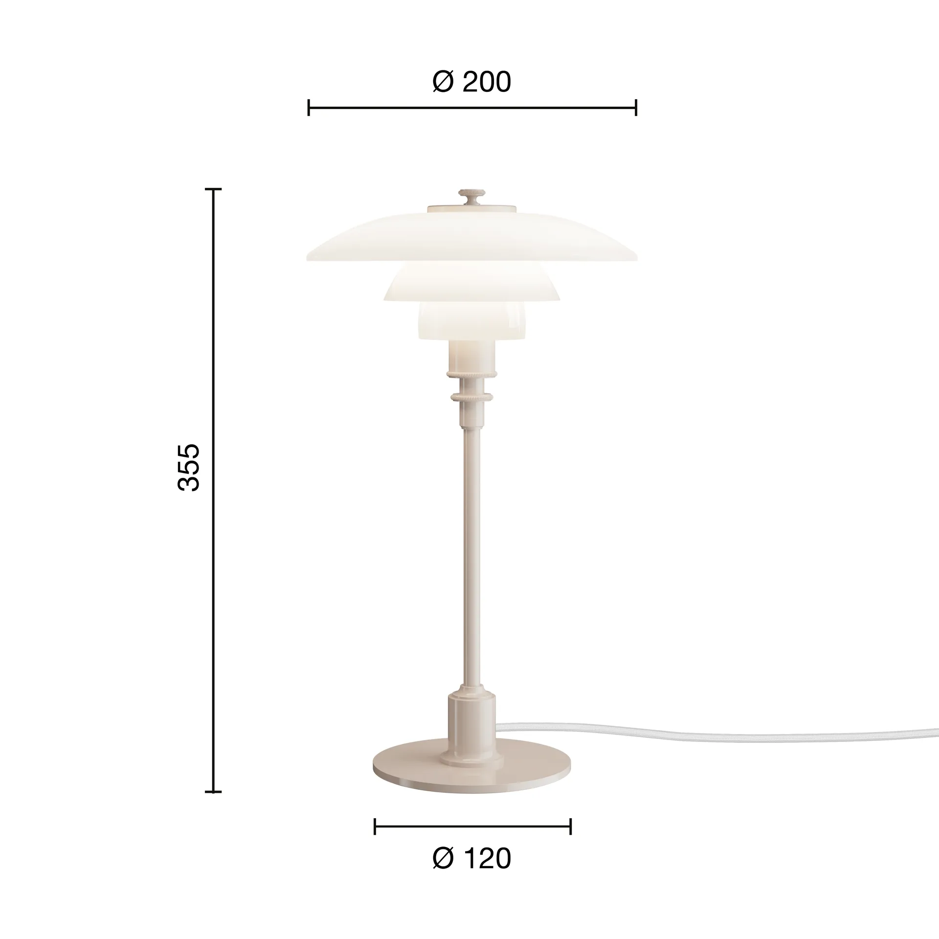 Lampada da tavolo PH 2/1, Beige lucido Louis Poulsen