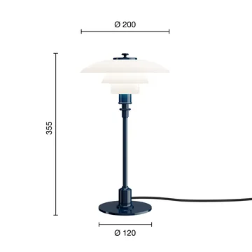 Lampada da tavolo PH 2/1 - Blu profondo lucido - Louis Poulsen