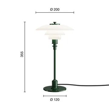 Lampada da tavolo PH 2/1 - Verde intenso lucido - Louis Poulsen