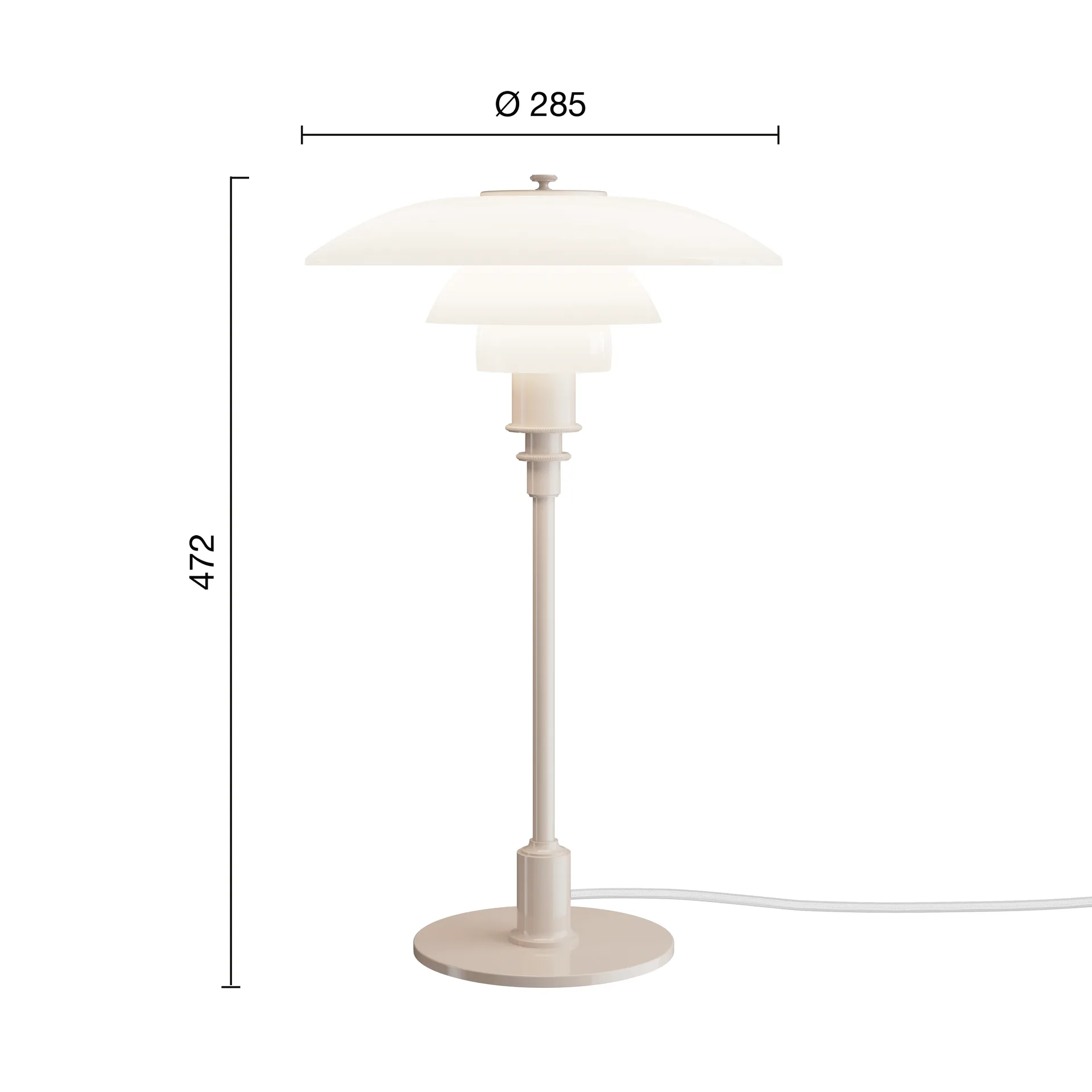 Lampada da tavolo PH 3/2, Beige lucido Louis Poulsen