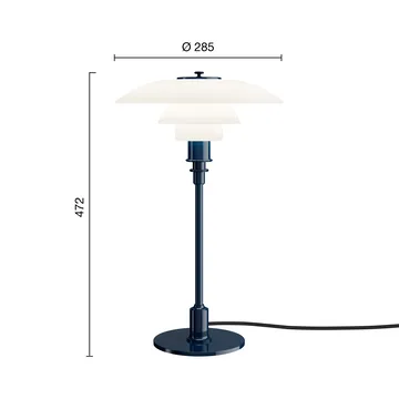 Lampada da tavolo PH 3/2 - Blu profondo lucido - Louis Poulsen