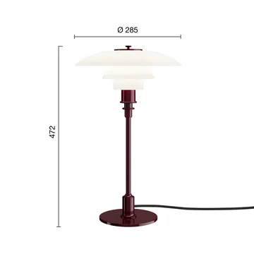 Lampada da tavolo PH 3/2 - Lucido burgundy - Louis Poulsen