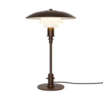 Lampada da tavolo PH 3/2 Luna - Aged brass-vetro opale - Louis Poulsen