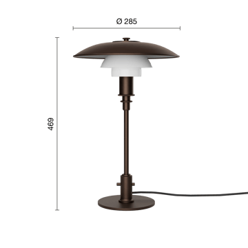 Lampada da tavolo PH 3/2 Luna - Aged brass-vetro opale - Louis Poulsen