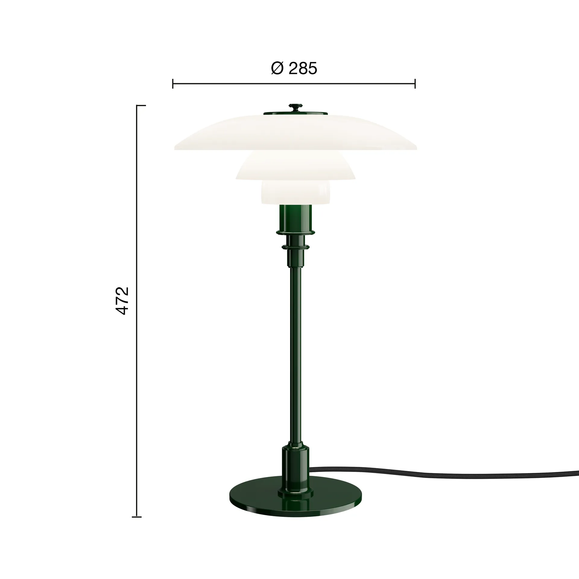 Lampada da tavolo PH 3/2, Verde intenso lucido Louis Poulsen