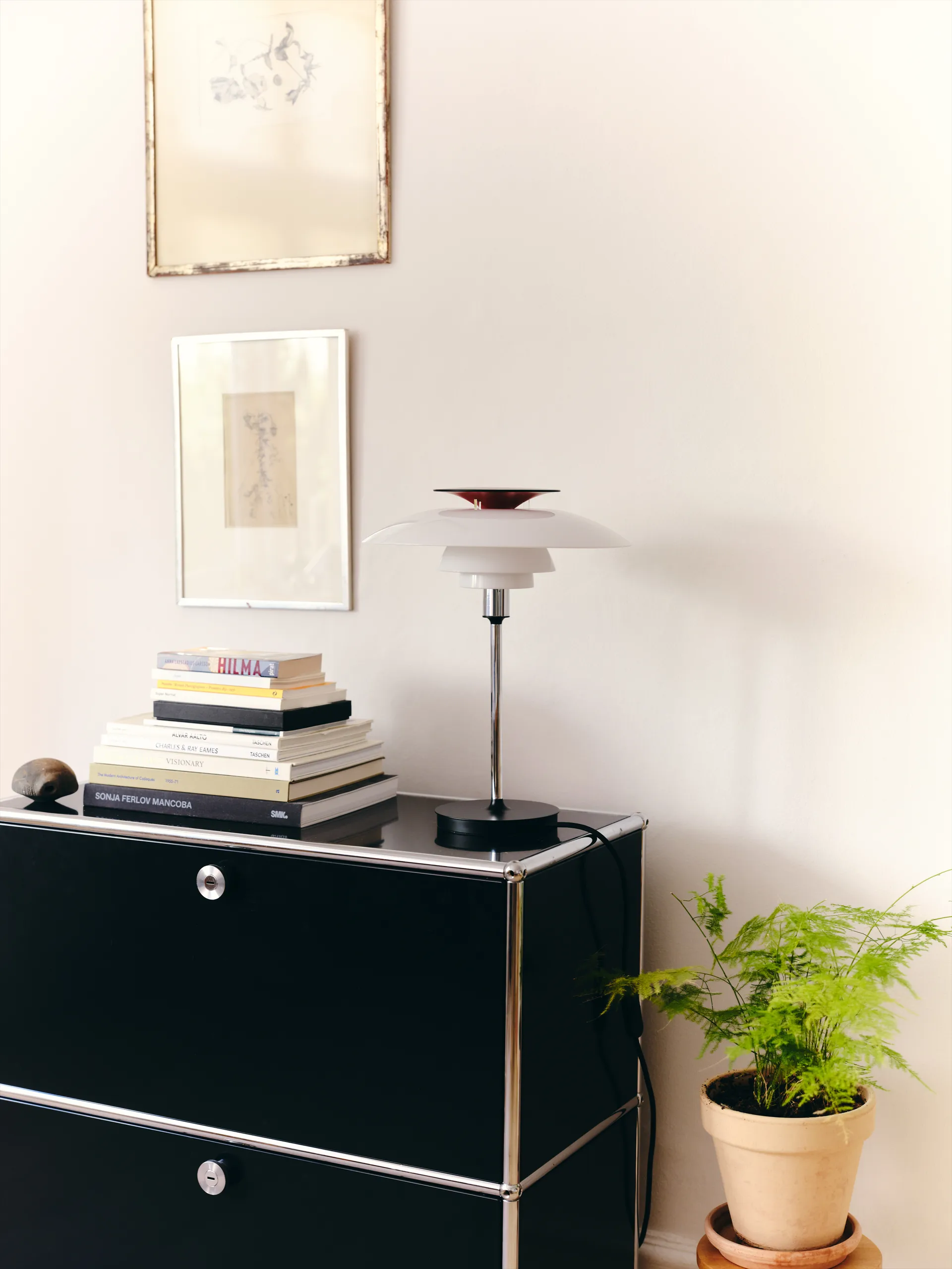 Lampada da tavolo PH 80, Opale bianco, cromato Louis Poulsen