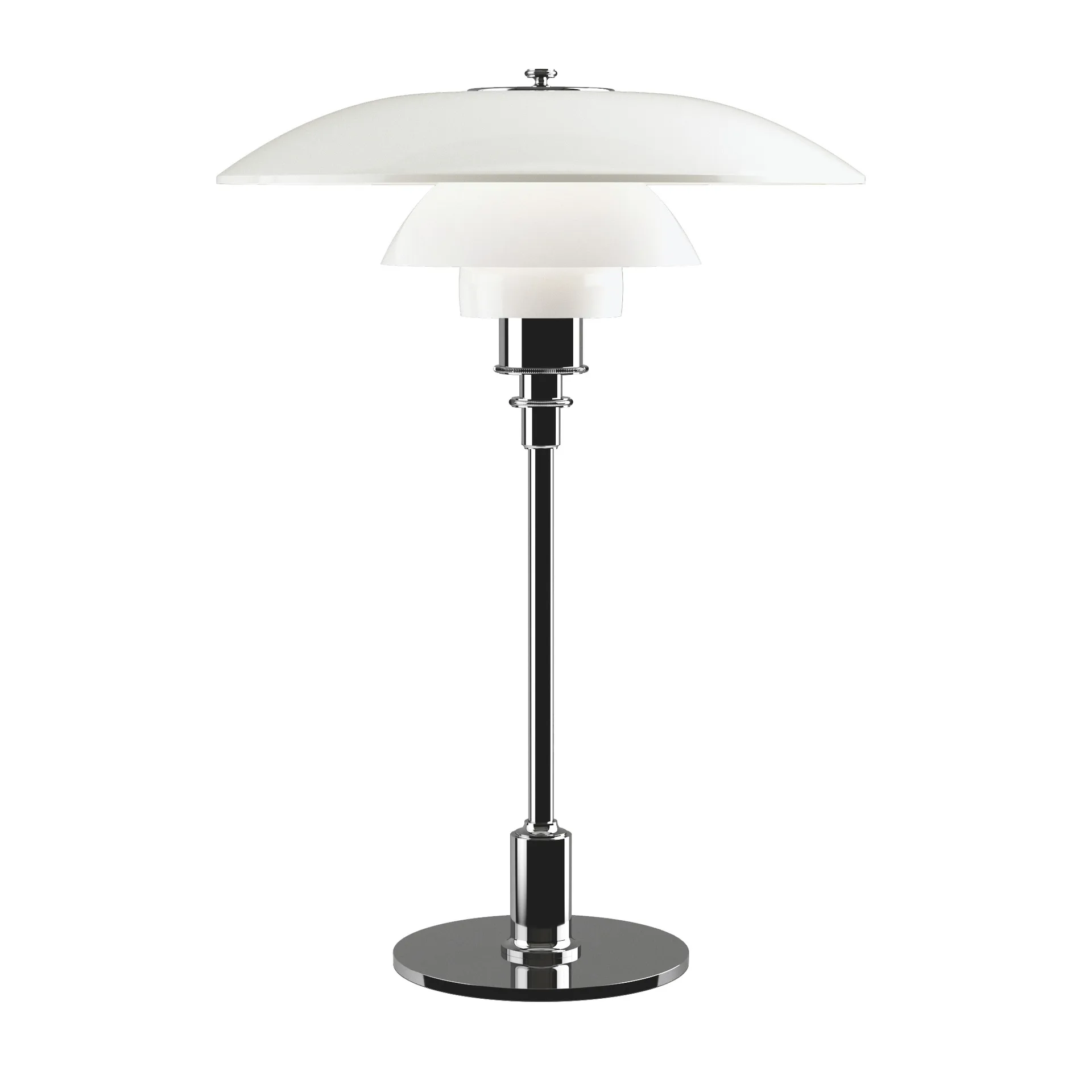 Lampada da tavolo vetro opalino PH 3½-2½ , Cromo Louis Poulsen