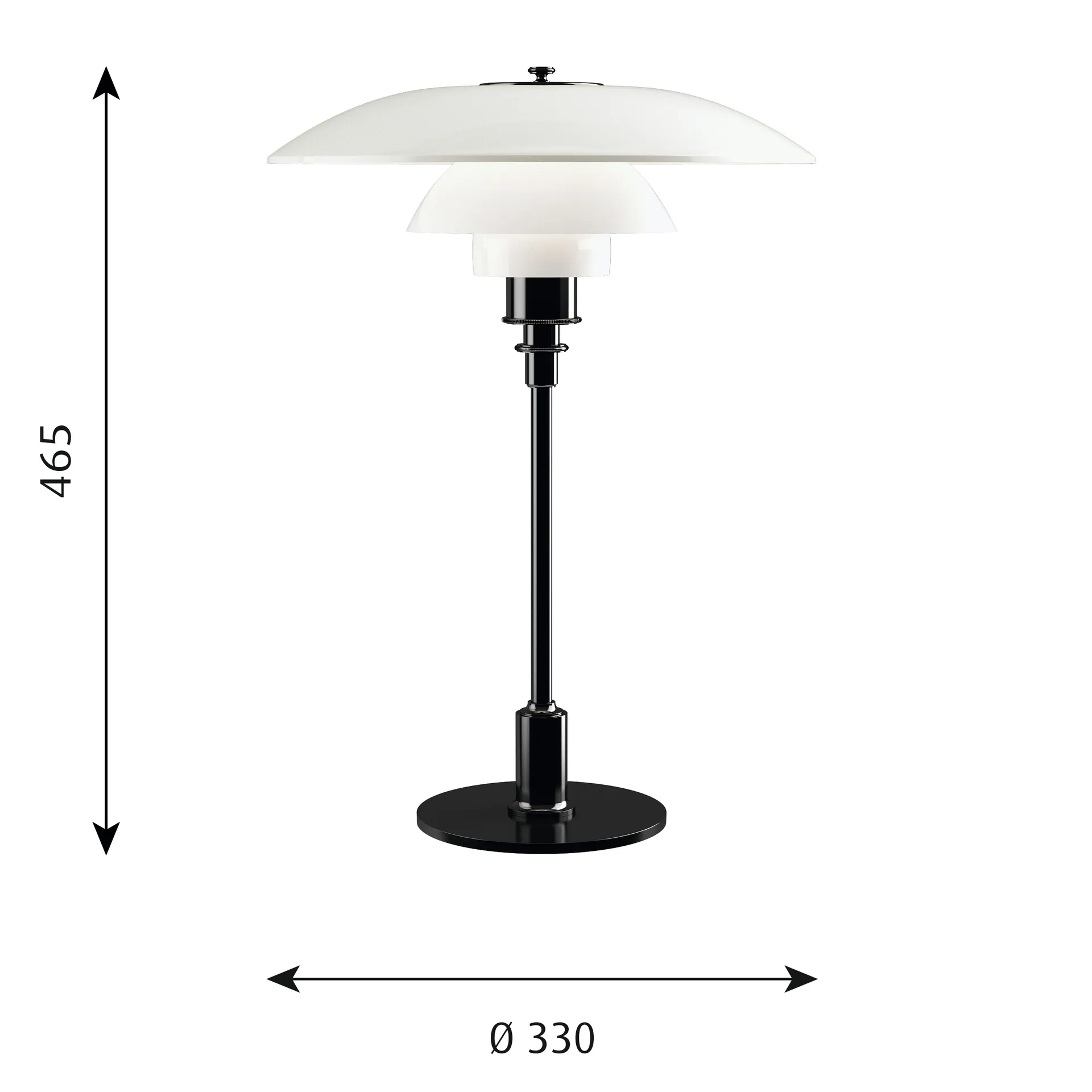 Lampada da tavolo vetro opalino PH 3½-2½ , Nero Louis Poulsen