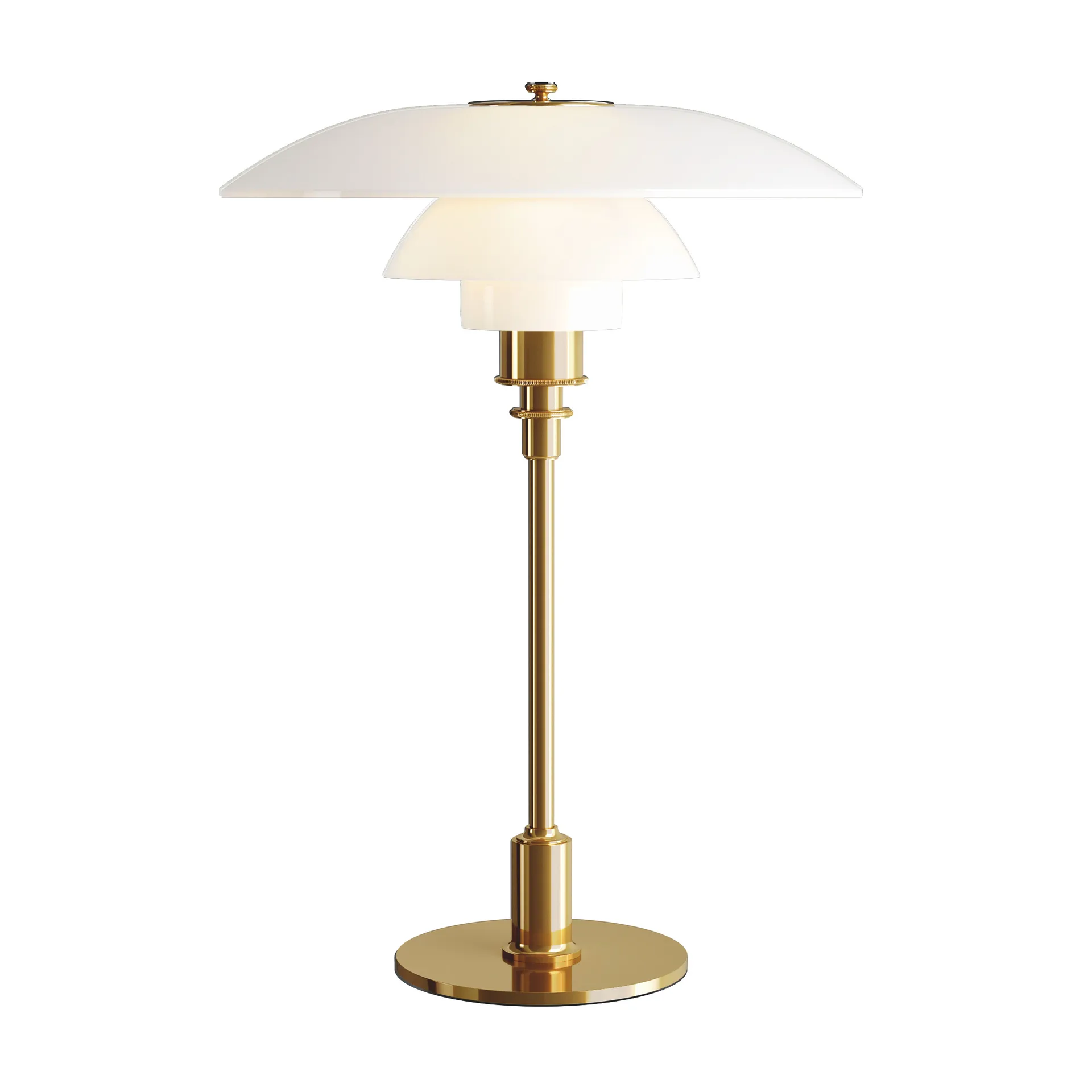 Lampada da tavolo vetro opalino PH 3½-2½ , Ottone Louis Poulsen
