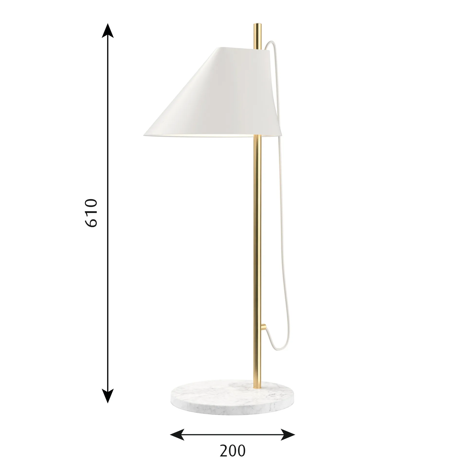 Lampada da tavolo Yuh, Bianco - ottone Louis Poulsen