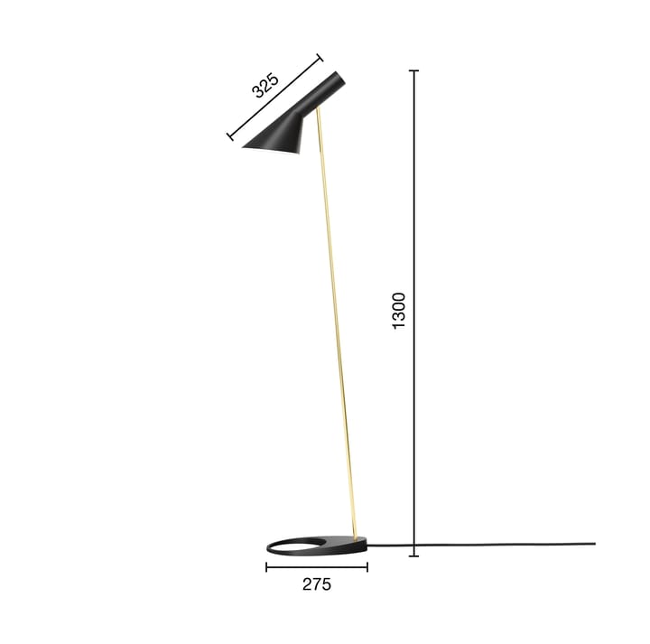 Lampada da terra AJ, Brass-black Louis Poulsen