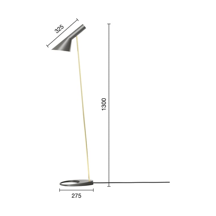 Lampada da terra AJ, Brass-warm grey Louis Poulsen