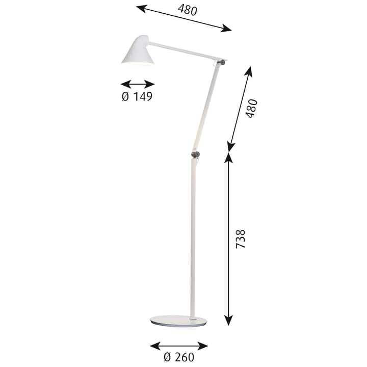Lampada da terra NJP, Bianco Louis Poulsen