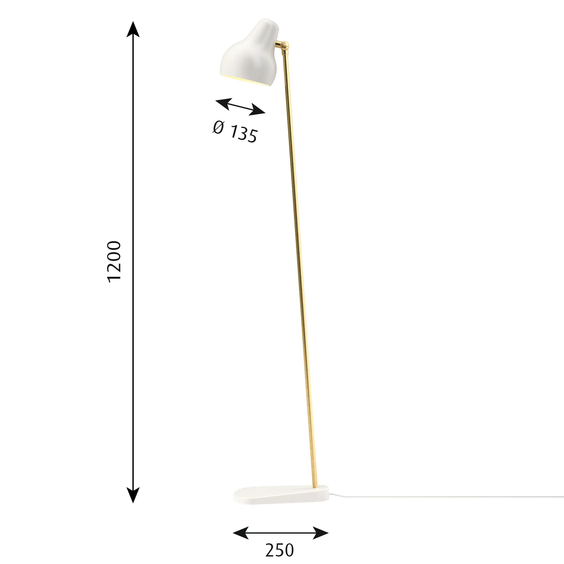 Lampada da terra VL38, Bianco Louis Poulsen