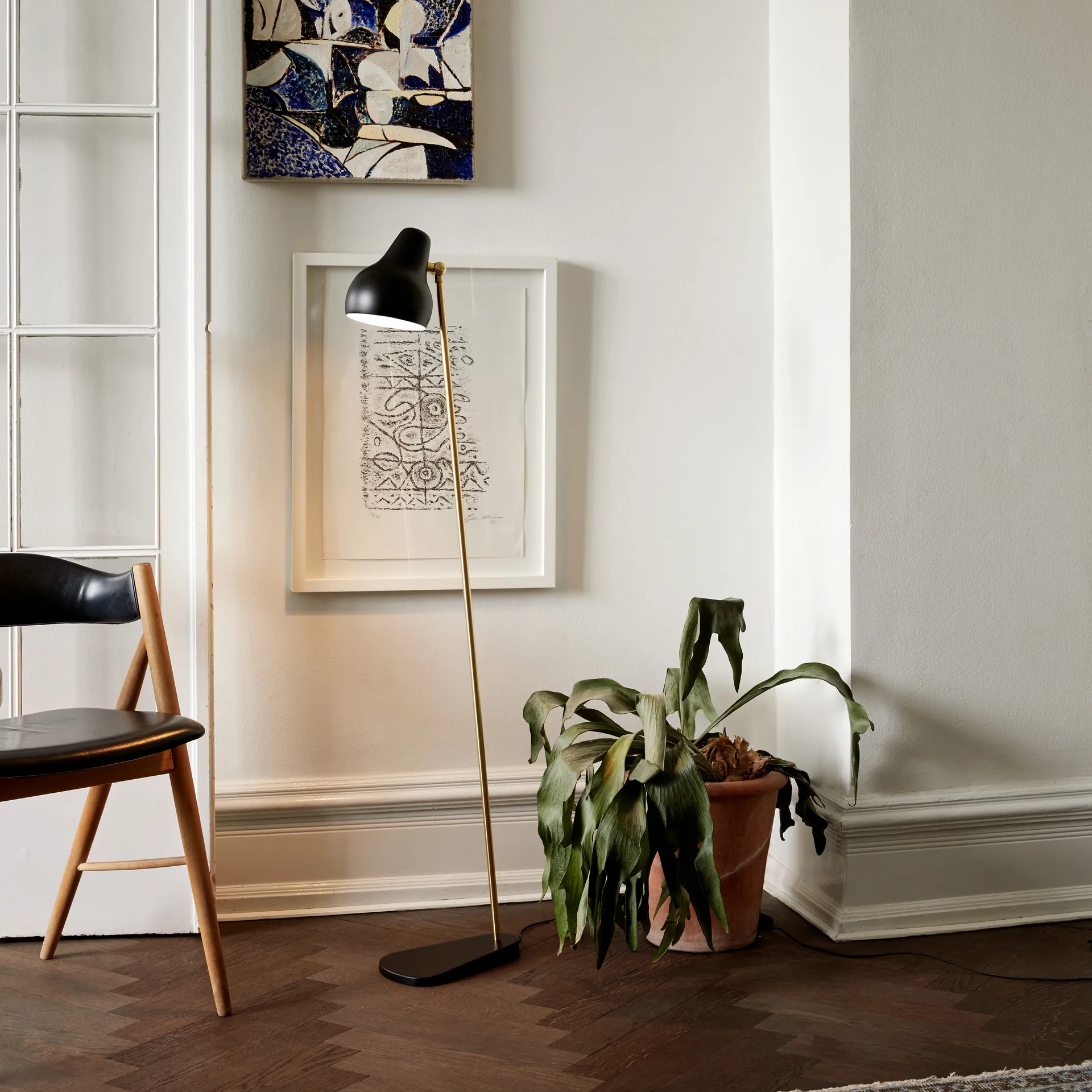 Lampada da terra VL38, Nero Louis Poulsen