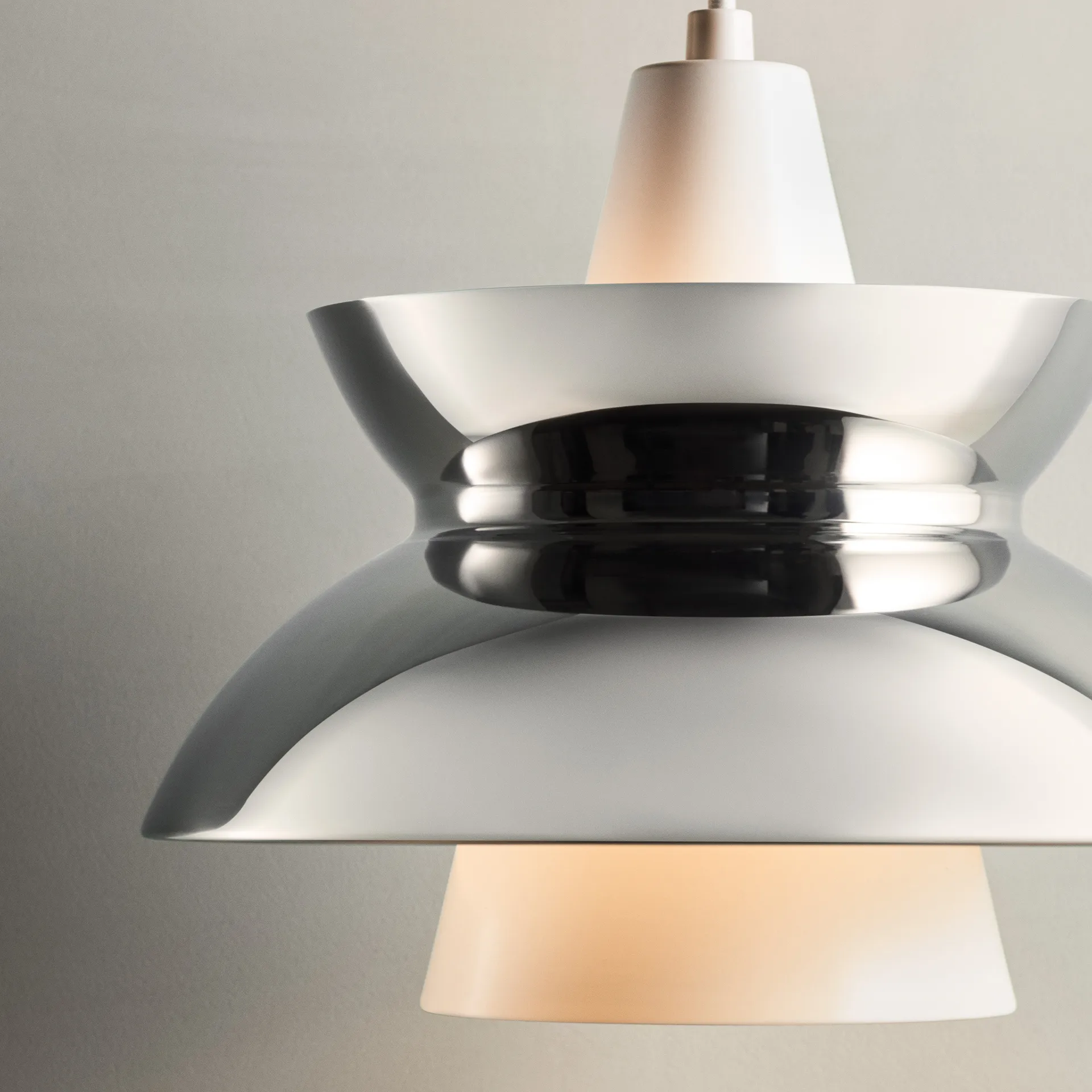 Lampadario Doo-Wop, Acciaio inossidabile Louis Poulsen