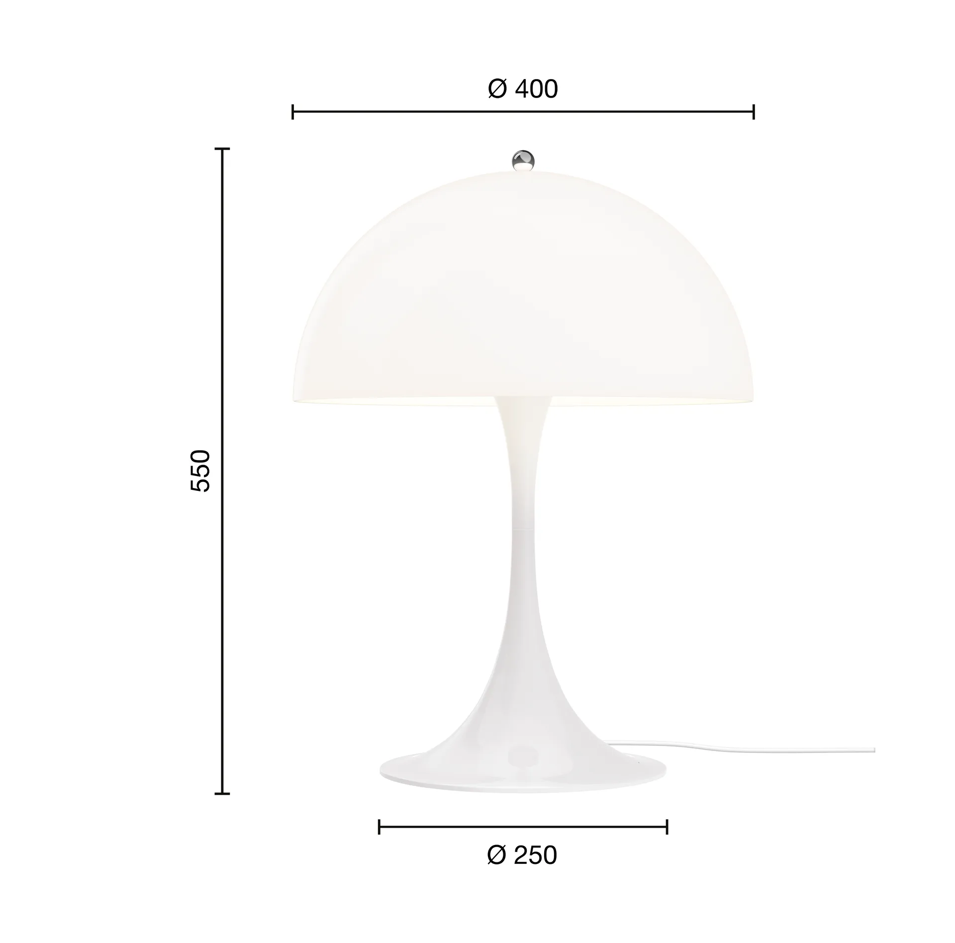 Panthella 400 lampada da tavolo, V3, Opal white Louis Poulsen