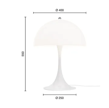 Panthella 400 lampada da tavolo - V3, Opal white - Louis Poulsen