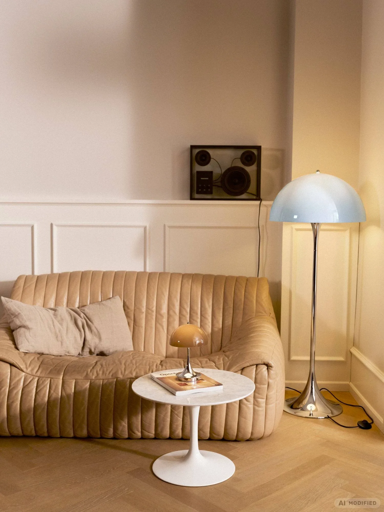 Panthella 500 lampada da terra, Original opal blue grey Louis Poulsen