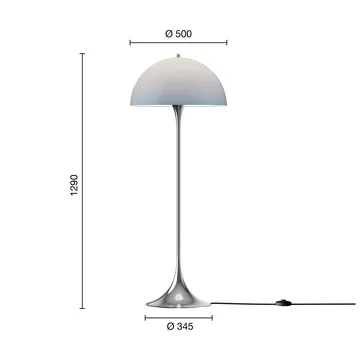 Panthella 500 lampada da terra - Original opal blue grey - Louis Poulsen
