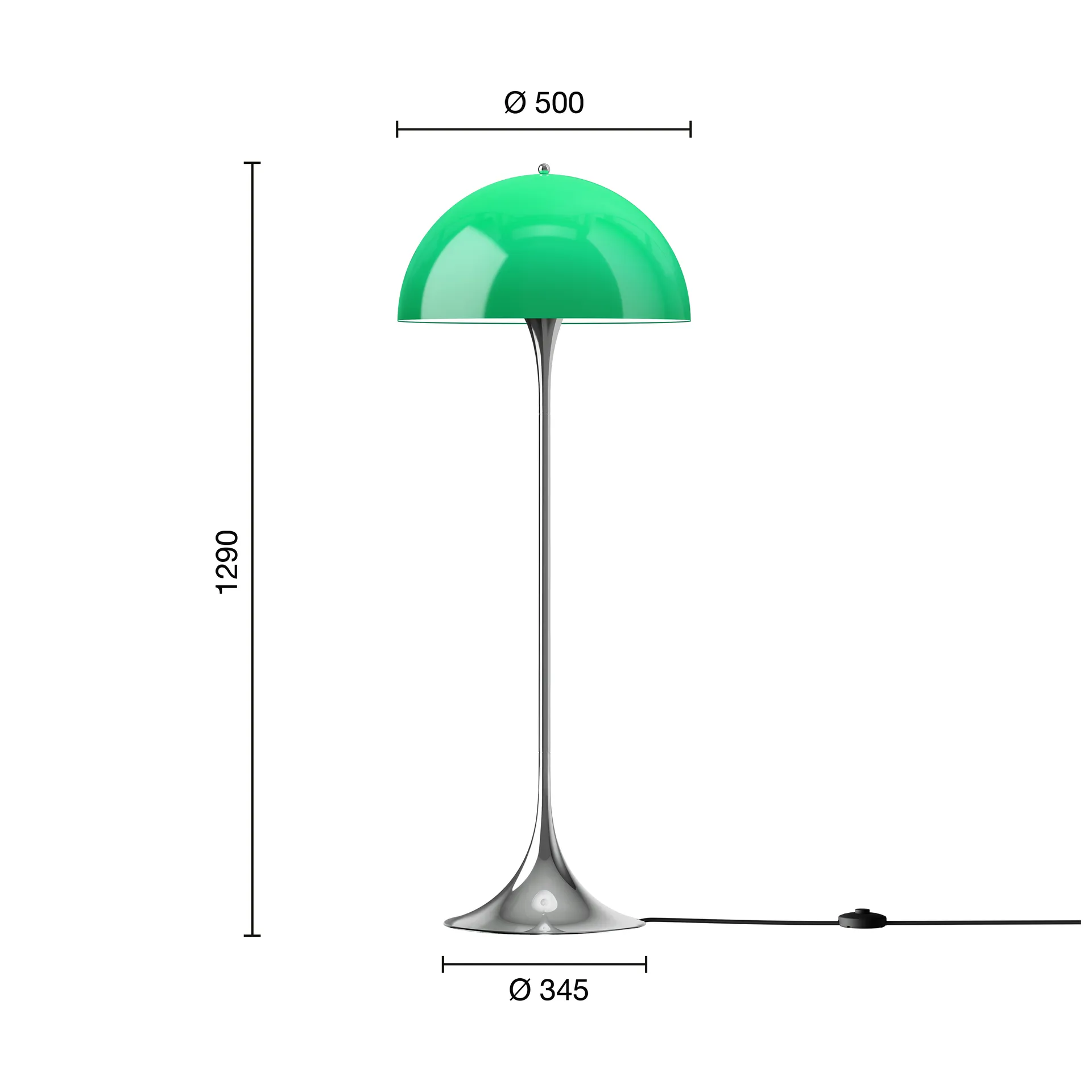 Panthella 500 lampada da terra, Original opal green Louis Poulsen