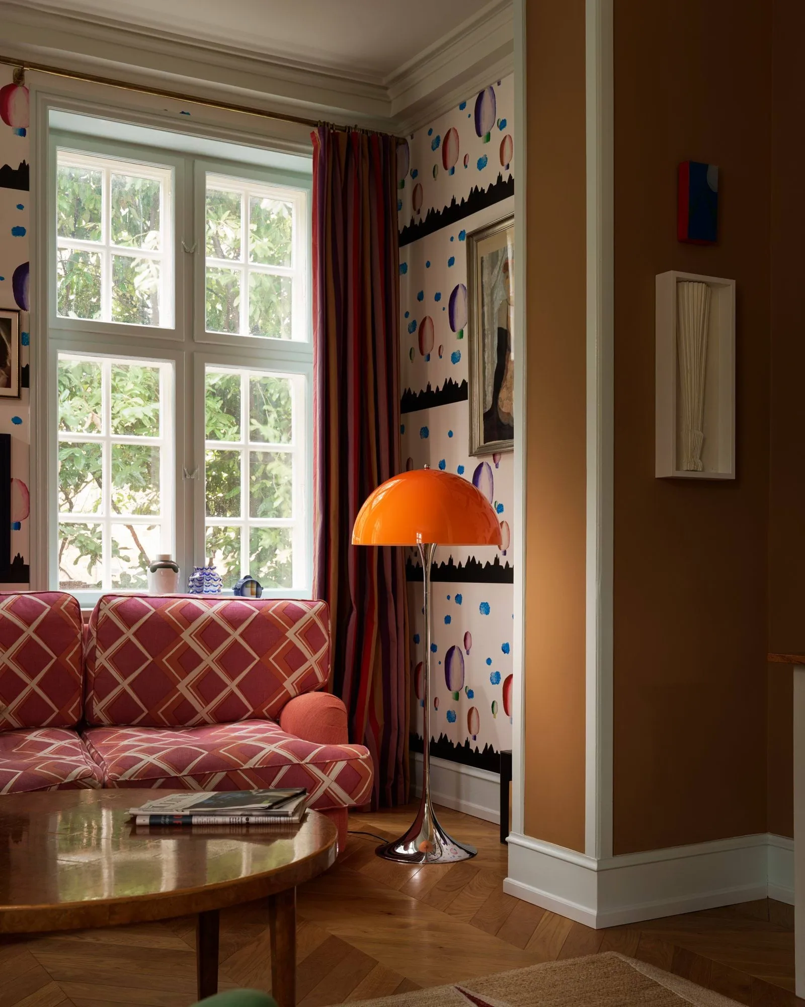Panthella 500 lampada da terra, Original opal orange Louis Poulsen