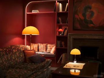 Panthella 500 lampada da terra - Original opal orange - Louis Poulsen
