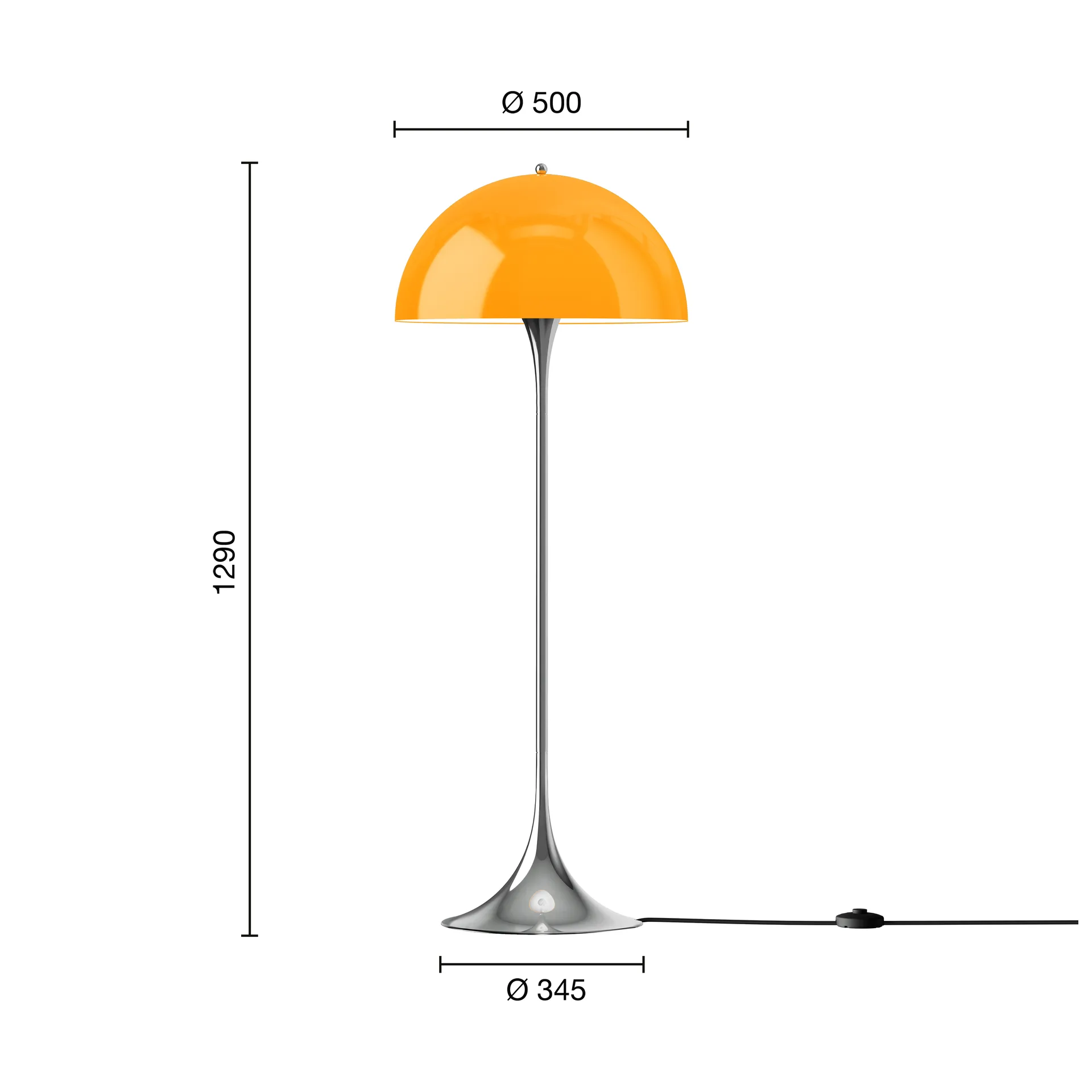 Panthella 500 lampada da terra, Original opal orange Louis Poulsen
