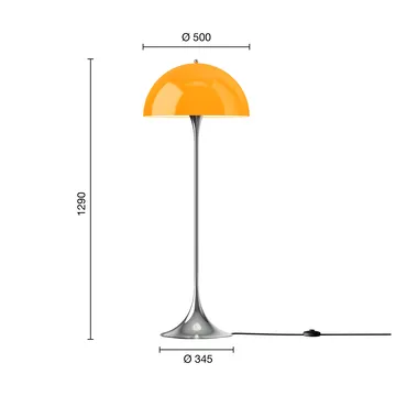 Panthella 500 lampada da terra - Original opal orange - Louis Poulsen