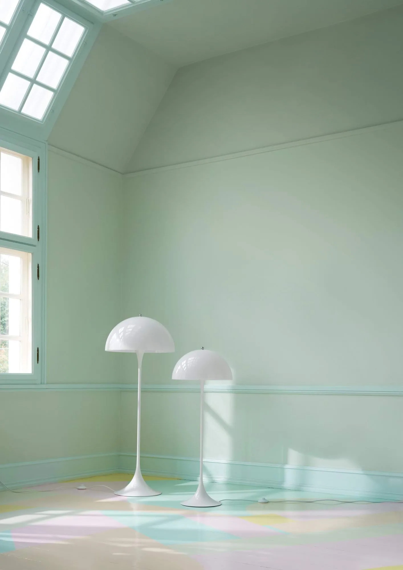 Panthella 500 lampada da terra, V3, Opal white Louis Poulsen