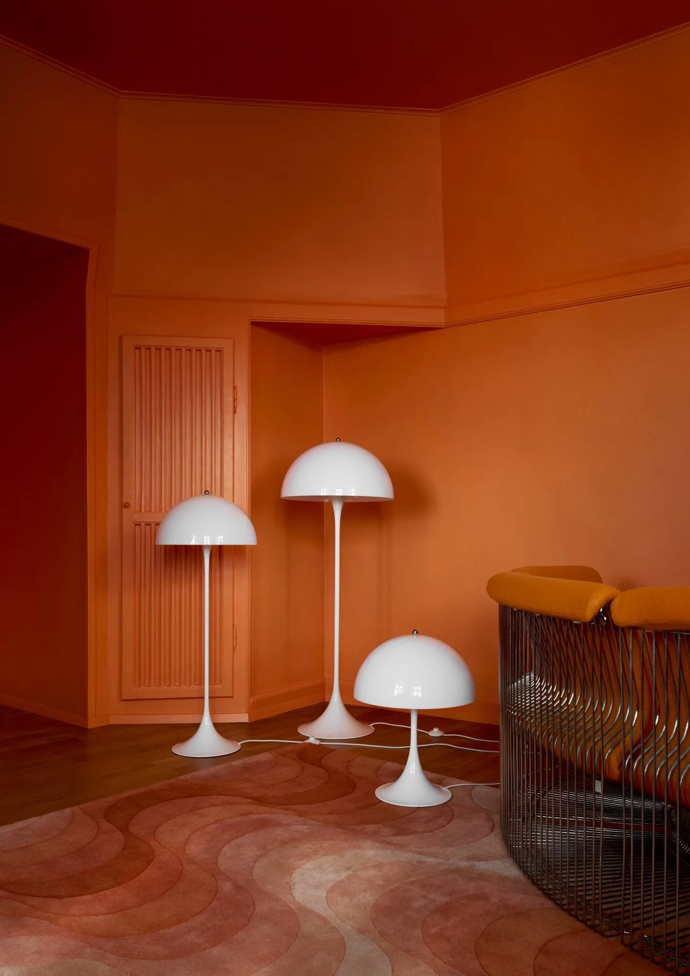 Panthella 500 lampada da terra, V3, Opal white Louis Poulsen
