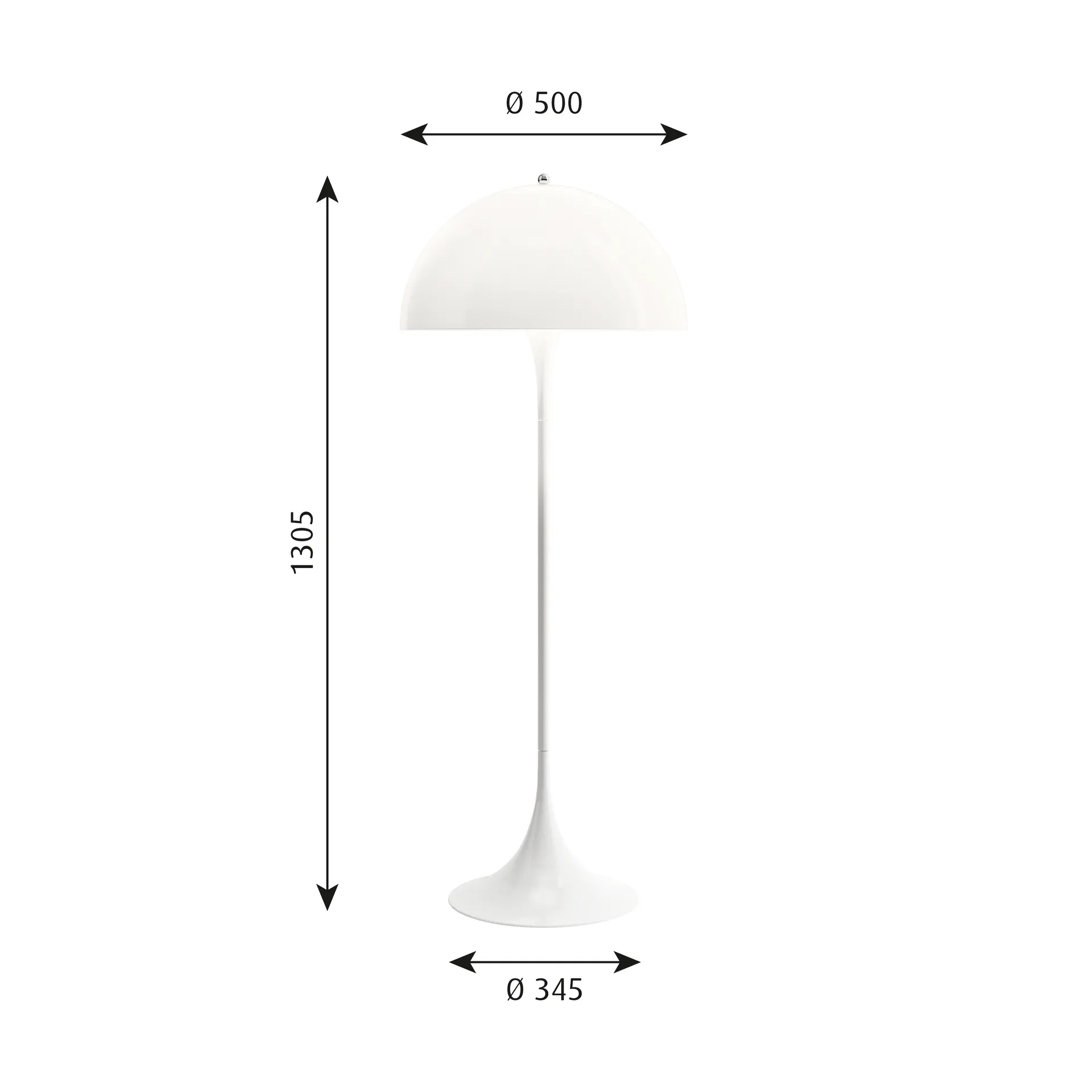 Panthella 500 lampada da terra, V3, Opal white Louis Poulsen
