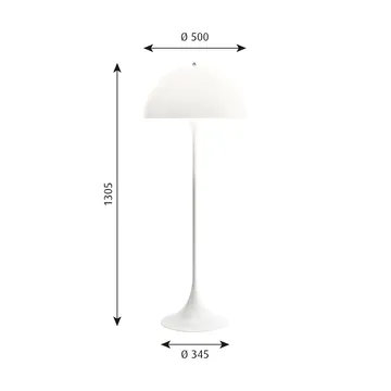 Panthella 500 lampada da terra - V3, Opal white - Louis Poulsen