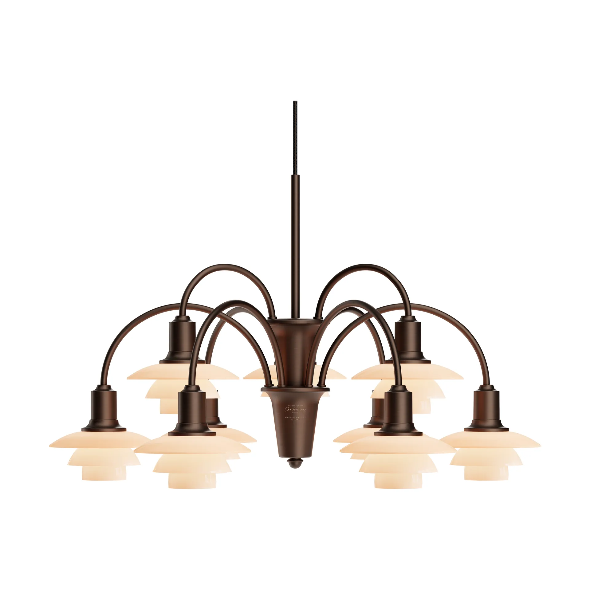 PH 1/1 Chandelier Centenary Edition lampadario, Brass-dusty terracotta, 9 bracci Louis Poulsen