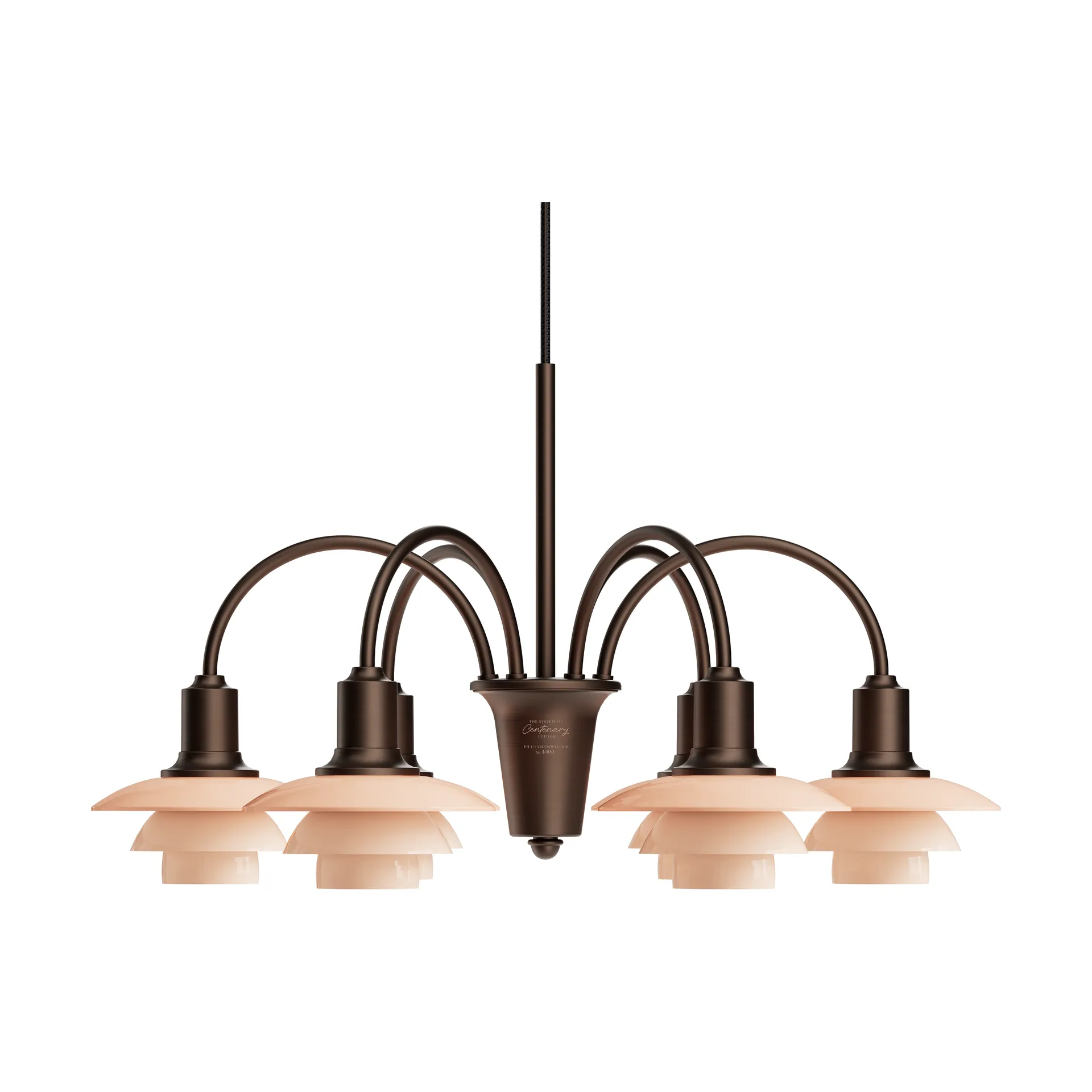PH 1/1 Chandelier Centenary Edition lampadario, Ottone-dusty terracotta, 6 bracci Louis Poulsen