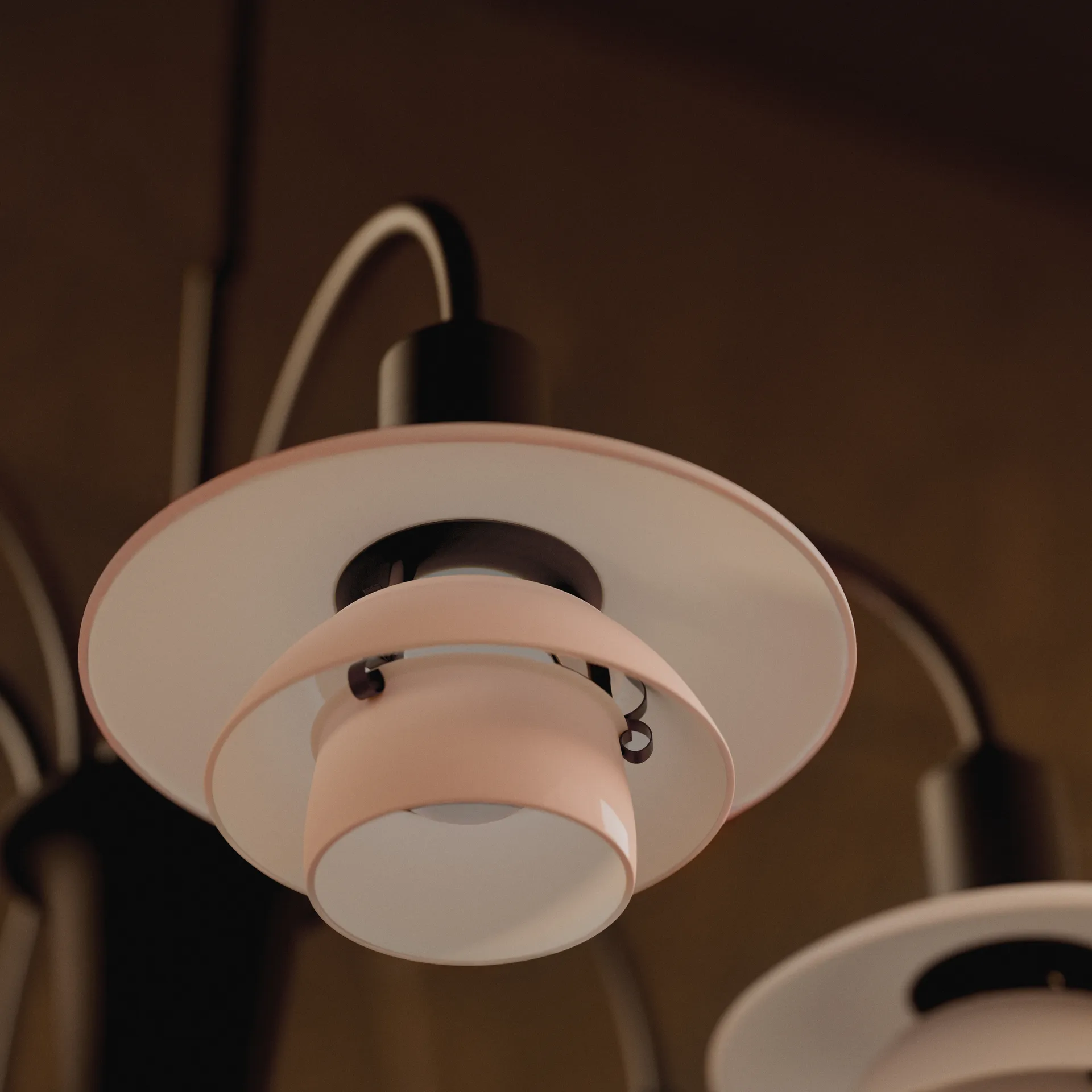 PH 1/1 Chandelier Centenary Edition lampadario, Ottone-dusty terracotta, 6 bracci Louis Poulsen