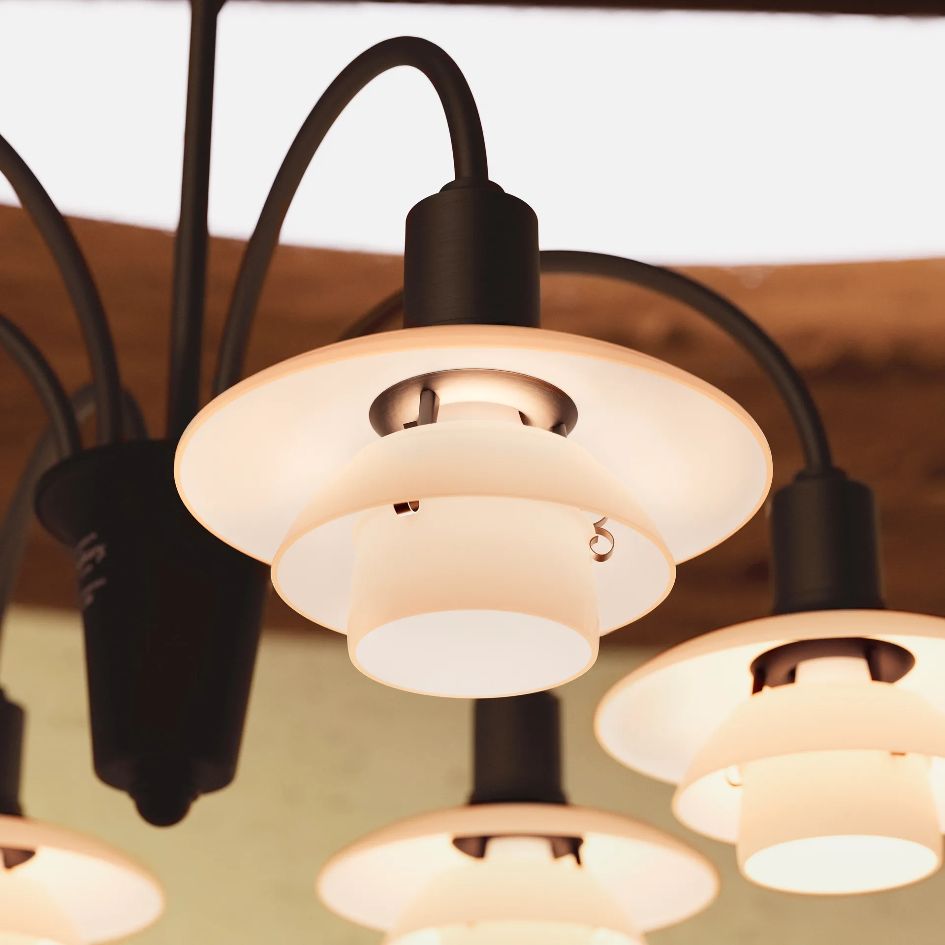 PH 1/1 Chandelier Centenary Edition lampadario, Ottone-dusty terracotta, 6 bracci Louis Poulsen