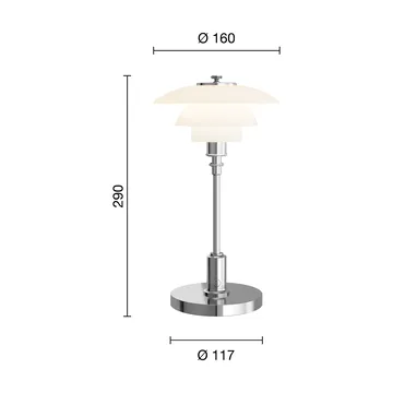 PH 1/1 lampada da tavolo portatile - Cromato - Louis Poulsen