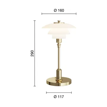 PH 1/1 lampada da tavolo portatile - Placcato in ottone - Louis Poulsen